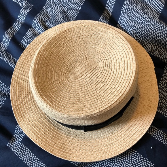 SUMMER HAT WITH BLACK RIBBON AND FLAT BOW - Picture 4 of 8